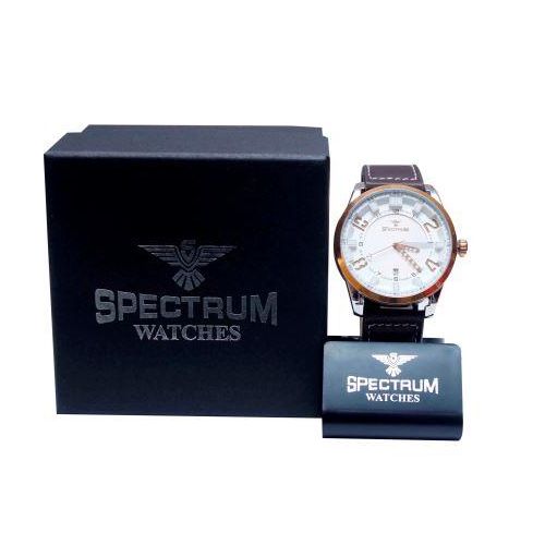 Spectrum Leather Men’s Watch – Dark Brown