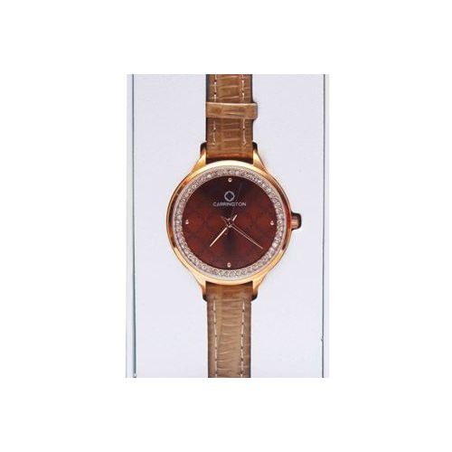 Carrington Women’s Leather Strap Watch – Brown