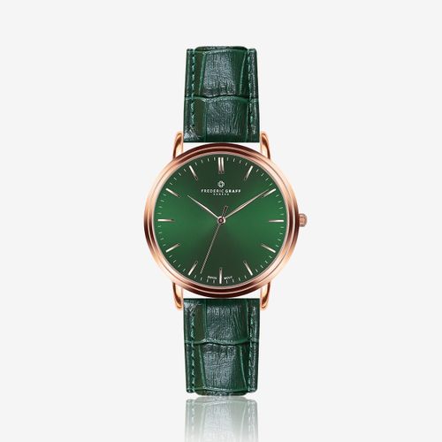 Frederic Dark Green Croco Leather Strap Watch